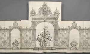 Design av Grandes Grilles plassert på Place Royale i Nancy i 1755 etter ordre fra S. M. le Roy de av Jean Lamour