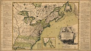 Kart over USA etter fredsavtalen av 1783. av Jean Lattré