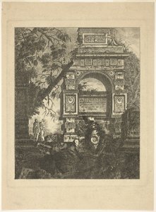 Frontispice, plate en fra Vasi Invention av Jean Laurent Legeay