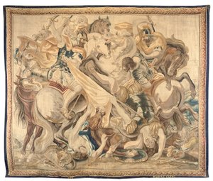 Brussel-teppe fra et sett på seks, ca. 1650 (ull og silke) av Jean Le and Eggermans Daniel II Clerc
