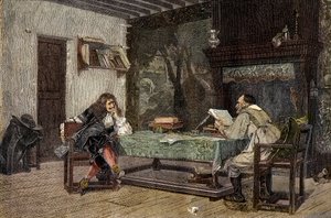 Samarbeid mellom Jean Baptiste Moliere og Pierre Corneille Fransk dramatis - "" Forfatterne Jean-Baptiste (Jean Baptiste) Poquelin dit Moliere (1622-1673) og Pierre Corneille (1606-1684)"" gravering etter maleriet av Jean-Leon (Jean) Leon) Gerome