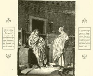 Two Augurs, prester i det gamle Roma (gravering)
