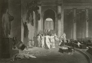 Julius Cæsars død, 44 f.Kr av Jean Leon Gerome