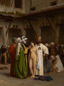 Slavemarkedet. Ca. 1867 av Jean Leon Gerome