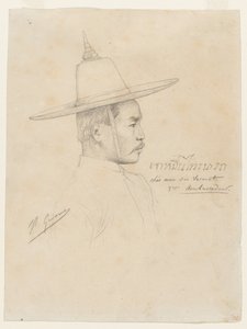 Studie for mottakelsen av de siamesiske ambassadørene i Fontainebleau, 1861-1864. av Jean Leon Gerome