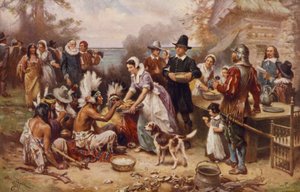 Den første Thanksgiving 1621, ca. 1932 (fotomekanisk trykk)