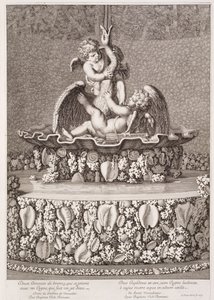 Fontene med to amoriner og en svane, designet av Jean-Baptiste Tuby, i Versailles, 1677 av Jean Lepautre