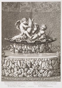 Fontene med to amoriner som rir på en kreps, designet av Jacques Houseau, i Versailles, 1677 av Jean Lepautre