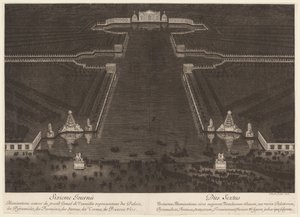 Belysninger rundt Canal Grande i Versailles av Jean Lepautre