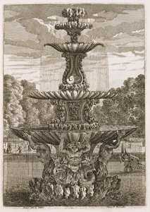 Tallerken fra fontener og vannstråler i italiensk stil, 1661 av Jean Lepautre
