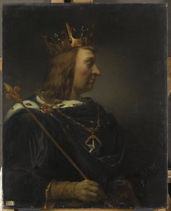 Fransk: Jean II, dit le Bon, roi de France (1319–1364) Johan II, kalt den gode, konge av Frankrike (1319–1364) av Jean Leonard Lugardon