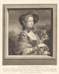 Marquise de Pompadour som en vakker jardiniere av Jean Louis Anselin after Carle Van Loo