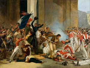 Tar Louvre, 29. juli 1830. Massakren på de sveitsiske garde, ca. 1832.