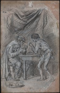 Lazarillo de Tormes stjeler drink fra en blind mann av Jean Louis Ernest Meissonier