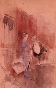 På restauranten (akvarell) av Jean Louis Forain