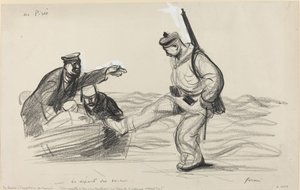 I Pireus. - Avgangen til Boches., ca. 19141919. av Jean Louis Forain