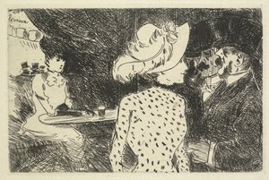 Beskrivende kaféscene, 1880-1886. av Jean Louis Forain