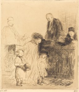 Kommer ut av høringen (første plate) av Jean Louis Forain