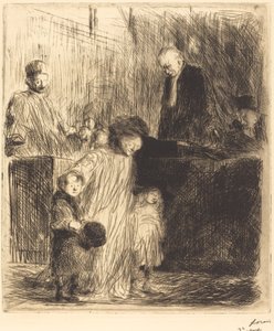 Kommer ut av høringen (første plate) av Jean Louis Forain