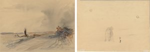 Verwüstetes Land (recto); Figuren in einer Landschaft (verso) von Jean-Louis Forain