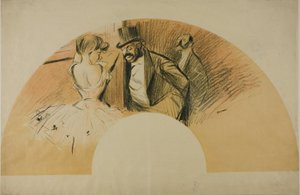 Fan for Gavarni Ball av Jean Louis Forain