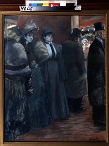 Teaterfoajeen. Maleri av Jean-Louis Forain (Jean-Louis Forain av Jean Louis Forain