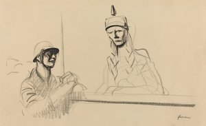 Fransk soldat henvender seg til Germania av Jean Louis Forain