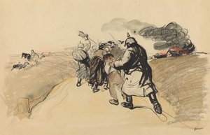 Tysk raid på en landsby av Jean Louis Forain