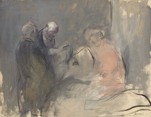 In the Hospital recto Sketch for In the Hospital verso, fjerde kvartal 1800-tallet eller første tredjedel 1900 av Jean Louis Forain