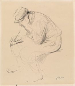Le Poilu fransk soldat som skriver hjem, ca. 1900. av Jean Louis Forain