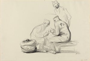 Poilu og tyske fanger, ca. 19141919. av Jean Louis Forain