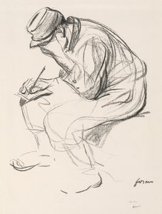 Krigsfange som skriver et brev. av Jean Louis Forain