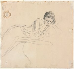 Tilbakelent kvinne (verso) av Jean-Louis Forain