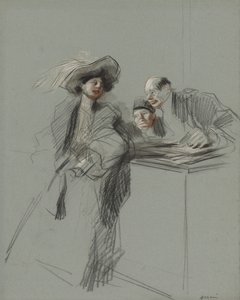 Kunden, fjerde kvartal 1800-tallet eller første tredje 1900-tallet. av Jean Louis Forain