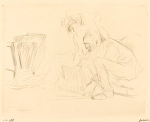 Modellens hvile (andre plate) av Jean Louis Forain