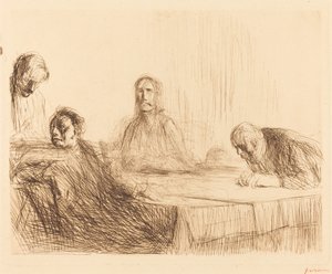 Nattverden i Emmaus (andre tallerken) av Jean Louis Forain