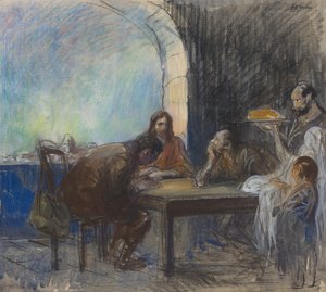 Nattverden i Emmaus, muligens ca. 19121913. av Jean Louis Forain