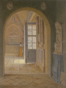 Et rom i klosteret til Petits Augustins (wc på papir)
