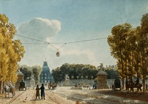 En utsikt over Tuileriene fra Champs-Elysees,
