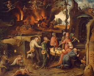 Temptation of St Anthony, av Jan Mandyn (cirka 1500-1560)