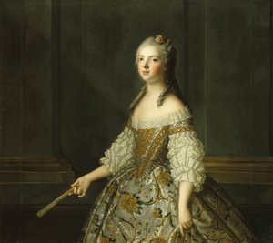 Lady Adelaide av Frankrike 1732-1800, holder en vifte, ca. av Jean Marc Nattier