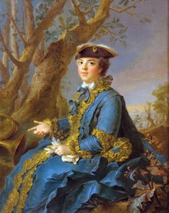Portrett av Louise Elisabeth av Frankrike, Infanta av Spania, deretter hertuginne av Parma (1727-1759)"" - Louise Elisabeth av Frankrike (1727-1759), hertuginne av Parma - Nattier, Jean-Marc (1685-1766) - 1760 - Olje på lerret - 40,6x34,9 - Privat samling av Jean Marc Nattier
