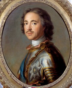 Portrett av Peter I den store (1672-1725) tsar av Russland”” Maleri av Jean Marc (Jean-Marc) Nattier (1685-1766) 1700-tallet Søn 0,63 x 0,52 m - Portrett av Peter I den store ( 1672-1725), tsar av Russland. Maleri av Jean Marc (Jean-Marc) Nattier (1685-176 av Jean Marc Nattier