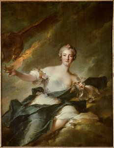Portrett av hertuginnen av Chaulnes, representert i Hebe, fornuftens gudinne (Anne Josephe Bonnier de la Masson (1718-1787), kone til hertugen av Chaulnes) Det er representert med en ørn som symboliserer guden Jupiter - Maleri av Jean Marc ( Jean-Marc) Nat av Jean Marc Nattier