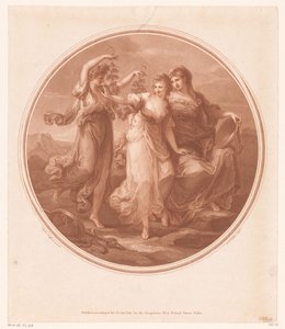 Beauty (Bellezza) rådet av Prudence (Prudentia), avviser fristelsene til Folly (Pazzia) av Jean Marie Delattre