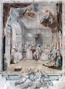 Mme Louise sier farvel til sønnen sin, 1772 av Jean Michel the Younger Moreau