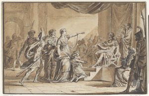 Sabinus og Epponina fordømt av Vespasian av Jean Michel Moreau