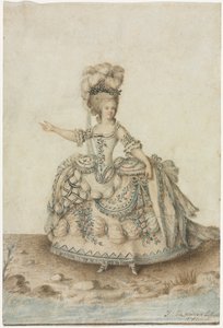 Kostymestudie for operasanger, 1781. av Jean Michel Moreau le Jeune