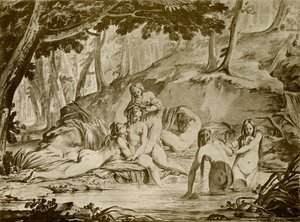 Badende nymfer av Jean Michel the Younger Moreau