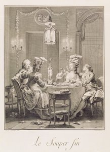 The Fine Supper, 1781, gravert av IS Helman (1743-1809) av Jean Michel the Younger Moreau